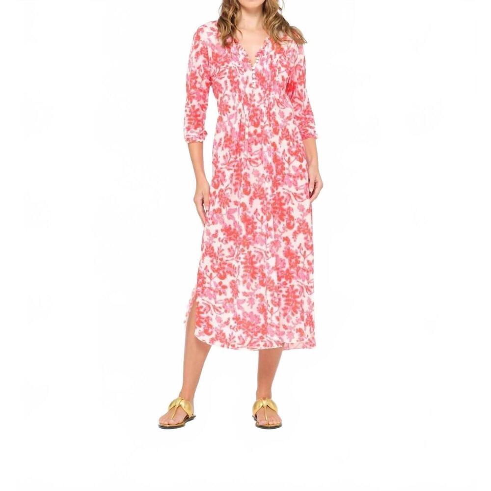NEW ONESEASON long poppy dress in antigua pink